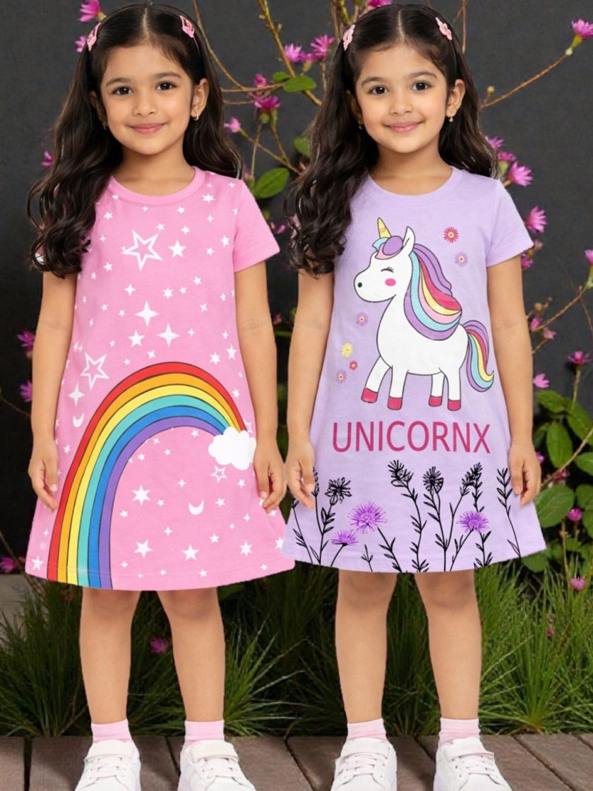 KEESOR - Girls Pack of 2 Casual Dress