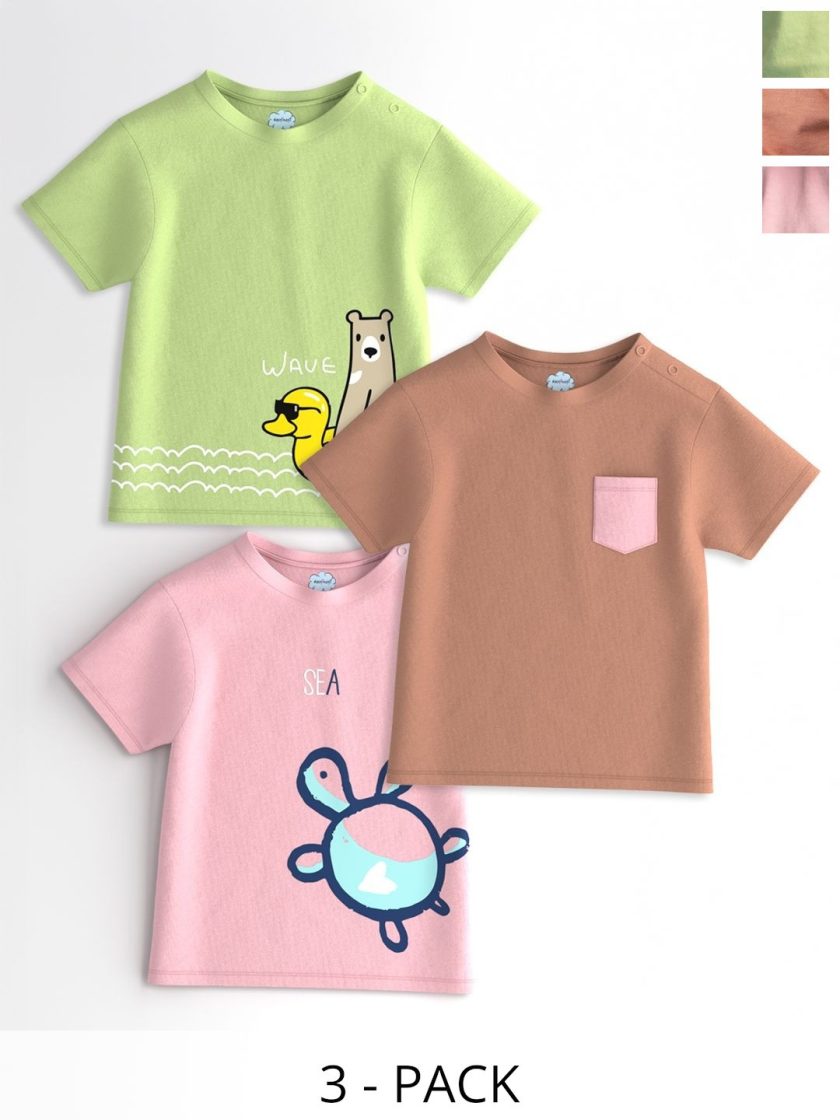 Nauti Nati - Boys Pack Of 3 Cotton T-shirts