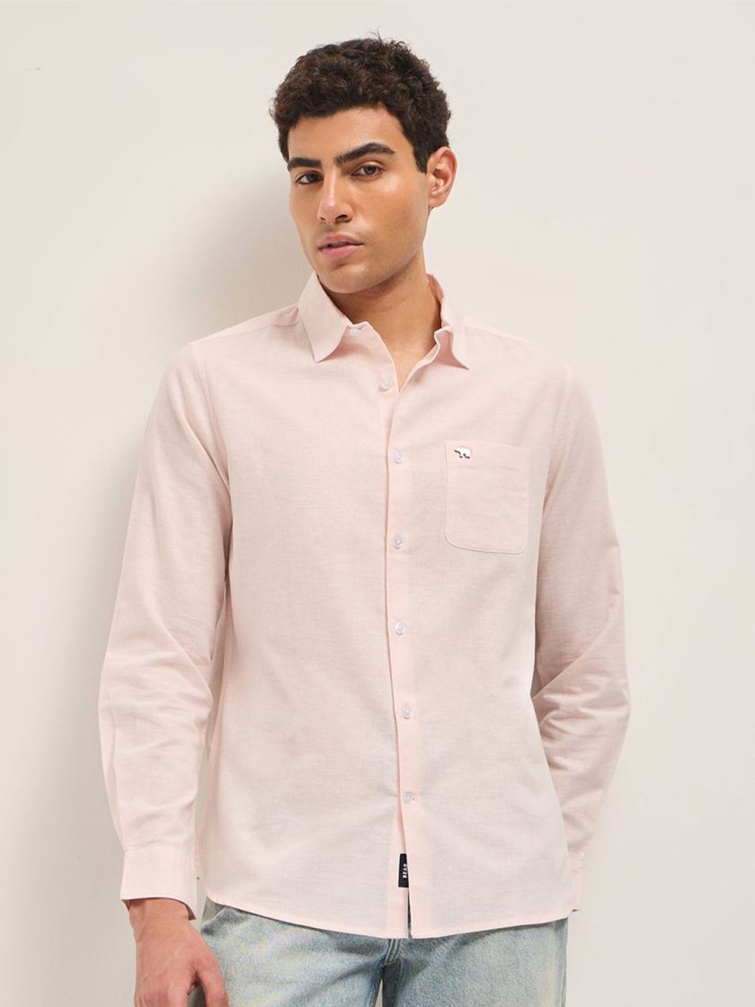 THE BEAR HOUSE - Men Solid Slim Fit Shirt
