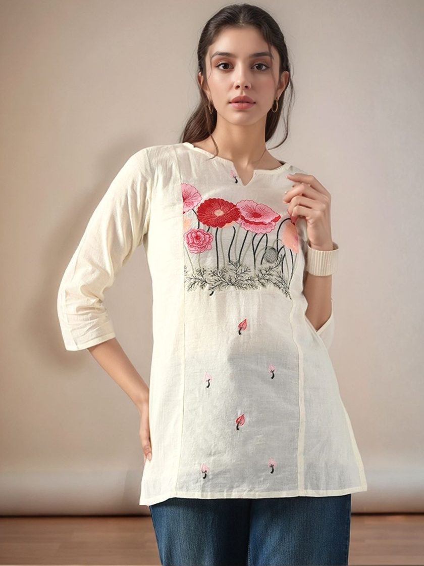 Sangria - Cotton Embroidered Tunic