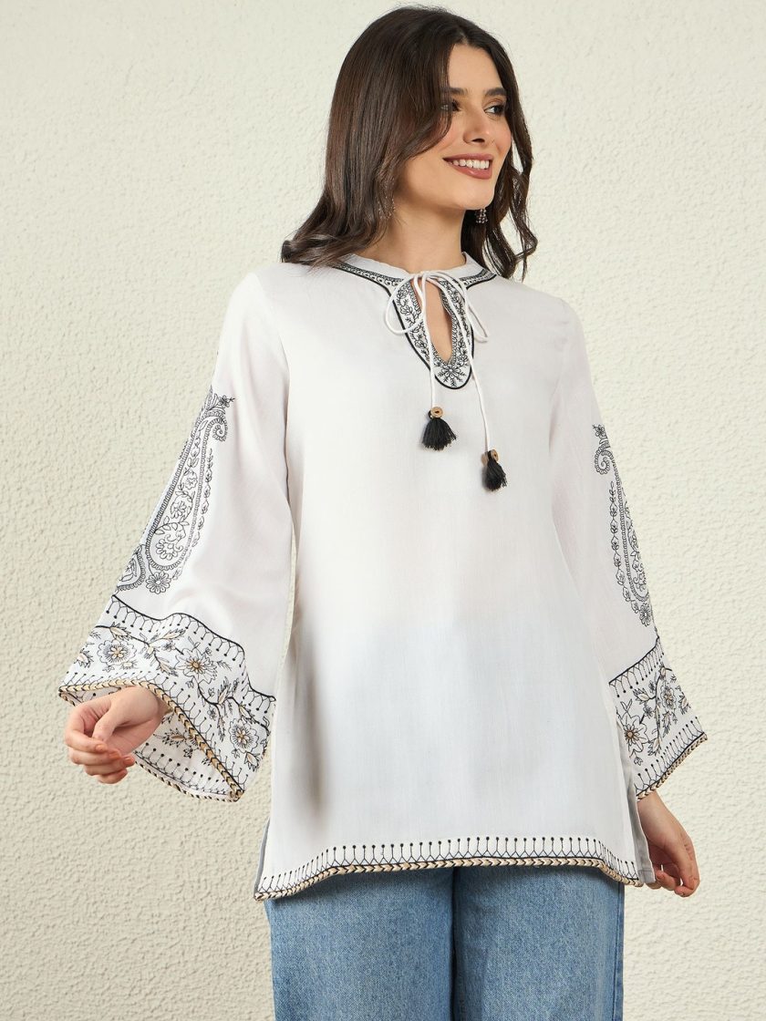 Anouk - Ethnic Motifs Embroidered Chanderi Silk Kurti