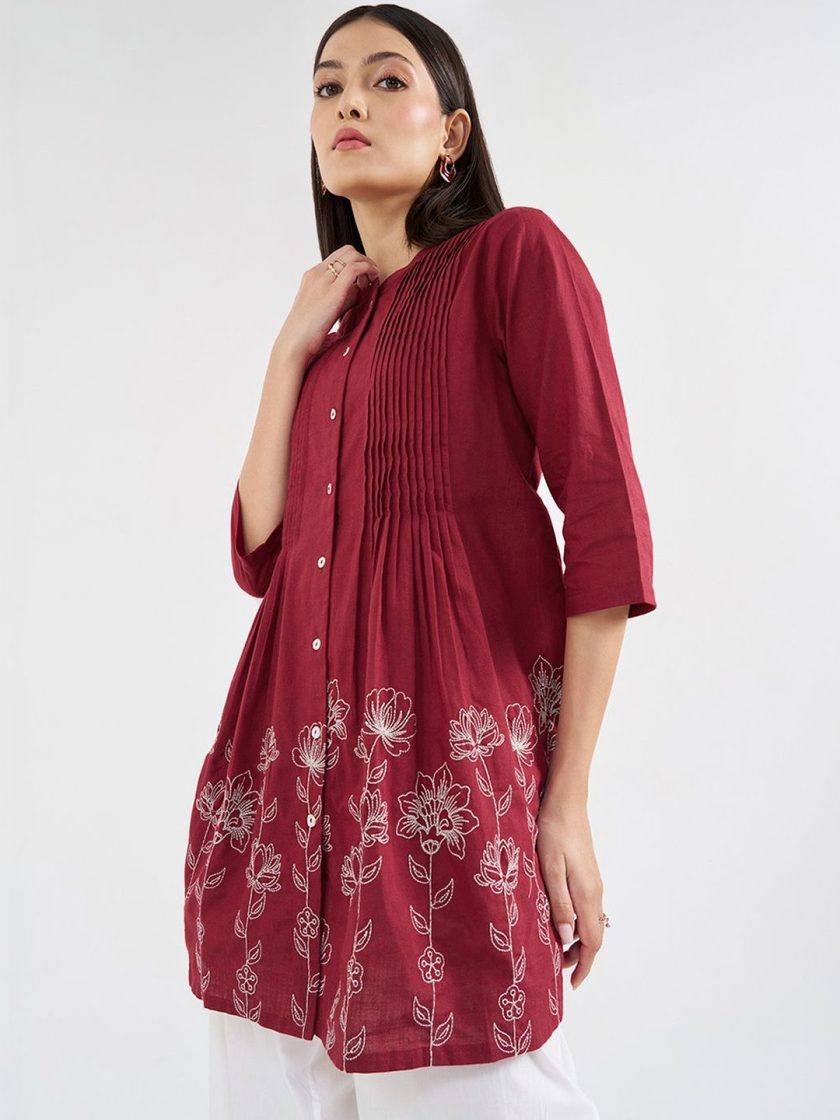 RANGMANCH BY PANTALOONS - Mandarin Collar Printed Tunic