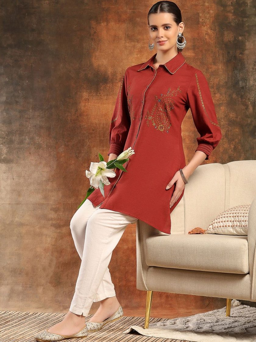 Nayam By Lakshita - Shirt Collar Embroidered Tunic